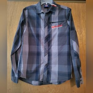 Men's Plaid Red Bull Casual Shirt, Small